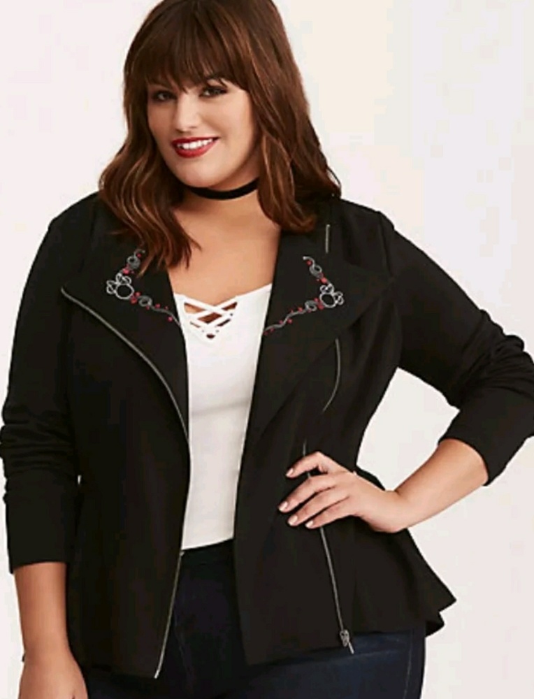 Disney Minnie Mouse Peplum Moto Jacket. 